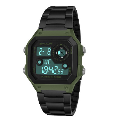 

New Design Men LED Digital Multifunction Stainless Steel Sports Watches