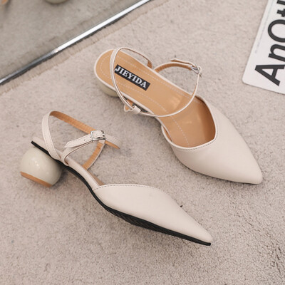 

Baotou Sandals Female Fairy Wind Spring&Summer Coarse heel Joker buckle with ins Female Shoe Tide