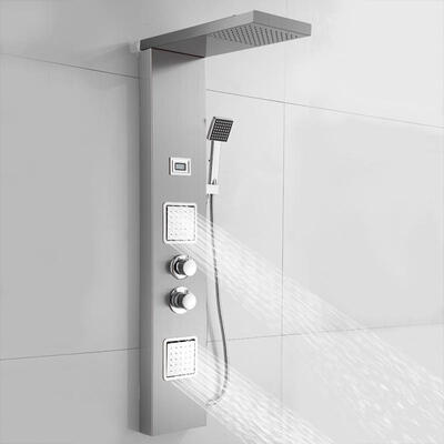 

Greensen 304 Stainless Steel Shower Panel Bathroom Rain Faucet with LCD Display