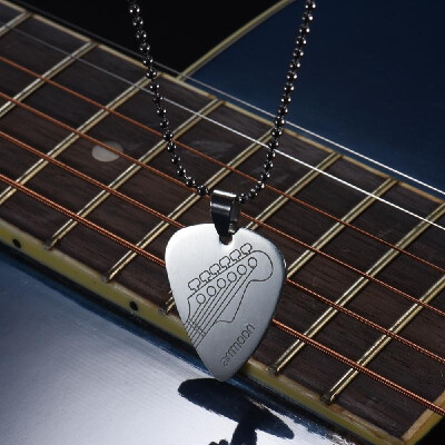 

ammoon Guitar Pick Necklace Stainless Steel with 50cm20in Ball Chain Silver Color