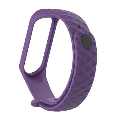 

Replacement Wrist Strap for Xiao-Mi Band 34 Universal TPU Rhombic Wrist Straps Purple