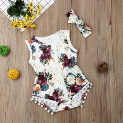 

Neugeborene Kleinkinder Baby Mädchen Blumenmuster Strampler Body Outfit Kleidung