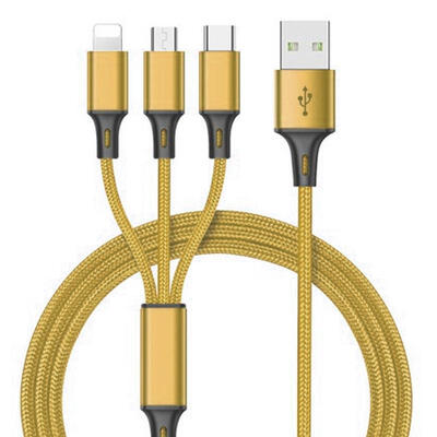 

USB Cable For IPhone  X 8 7 6 Charging Charger 3 In 1 24A Micro USB Cable Type-C Mobile Phone Cables For Samsung S8-1m