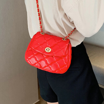 

New small bag temperament rhombic chain bag handbags new 2019 small incense winds ins super fire shoulder Messenger bag