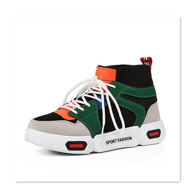 

2018 new autumn sports shoes students Korean version of Harajuku hip hop high-top casual shoes junior high school students shoes b