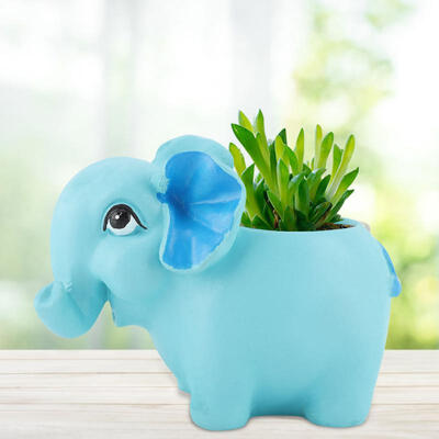

Greensen Mini Modern Elephant Succulent Plant Pots Small Resin Containers Garden Flower Pots