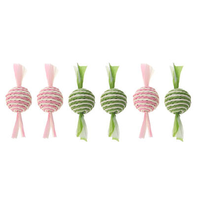 

6pcs Candy Shaped Sisal Hemp Balls Cat Kitten Interactive Scratching Toys