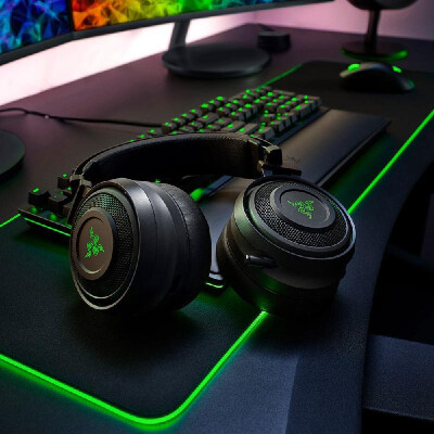 

Razer Nari Wireless Gaming Headset Headphone Earphone THX Spatial Audio Cooling Gel-Infused Cushions 24GHz Wireless Audio Game