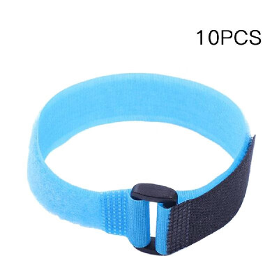 

10pcs Reusable Nylon Fishing Rod Belt Holder Tie Fastener Hook Loop Cable with Buckle Fish Tackle Accessories