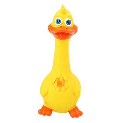 

Pet Dog Chewing Toys Duck Shape Teeth Cleaning Natural Latex Squeaky Chew Toys Dogs Funny Yellow Duck Molar Supplies