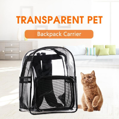 

Pet Carrier Backpack Transparent Dog Carrier Breathable Mesh Design Pet Backpack for Outdoors Hiking Camping