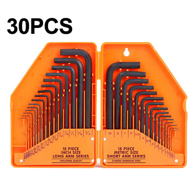 

30pcs Wrench Hex Key Set METRIC Long Short Arm With Case 07mm - 10mm