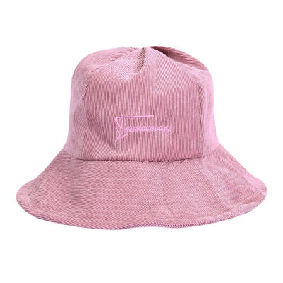 

Fashion Women Solid Color Letter Print Hats Casual Corduroy Bucket Cap