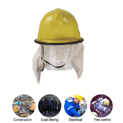 

Fire Fighter Rescue Helmet Safety Cap with Fire Insulation Aluminum Foil Shawl PC Anti-scratch Mask Firefighter Safety Helmet