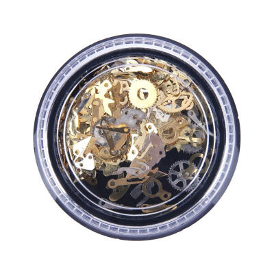 

1 Box Nail Art Decor Sticker Metal Thin Sheet Gears Design Nail Accessories