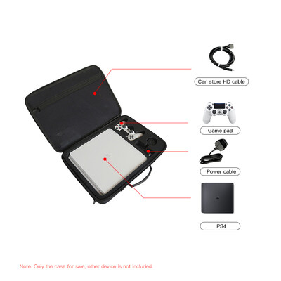 

Console Carrying Case Fit for PS4 Slim Hard EVA Case for Travel Shockproof Dustproof&Water-resistance Game Console Storage Cas
