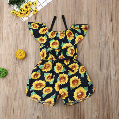 

Toddler Baby Girls Clothes Sunflower Romper Jumpsuit One-Pieces Casual Outfits