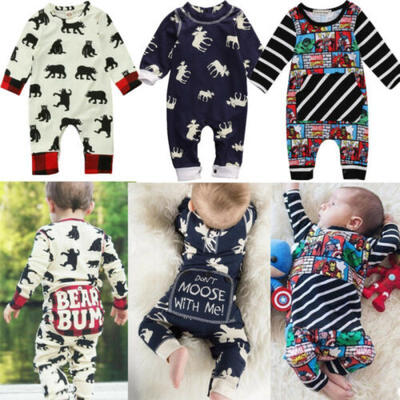 

XMAS Newborn Baby Boy Girls Cute Rompers Bodysuit Jumpsuit Outfit Clothes Set