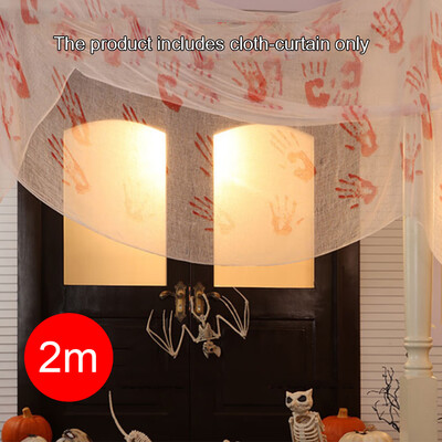 

Halloween Creepy Cloth Bar Dancing Party KTV House Dining Room Door Decoration Blood Handprints Creepy Cloth
