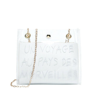 

New Style Women Handbags Ladies Print Letter Mini Chain Bag Shoulder Clear Bag Flap Tote Purse Handbag Messenger Fashion 2019