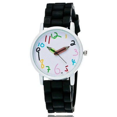 

Fashion paint quartz watch explosion models silicone pencil watch white oil shell childrens watch