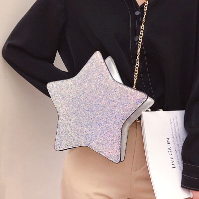 

Small bag female 2019 new five-pointed star fairy fashion Messenger bag chain bag shoulder bag female bag sequin packet