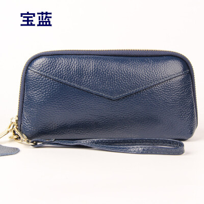 

First layer cowhide 2019 womens leather long wallet fashion sewing thread large capacity clutch bag shell bag