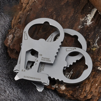 

Outdoor survive kit card defend camp multi bottle opener keychain wrench edc pocket tool