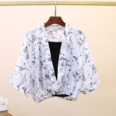 

Starmoon Fashion Women Top V-Neck Two Piece Smock Printing Shirt Half Sleeve Loose Blouse