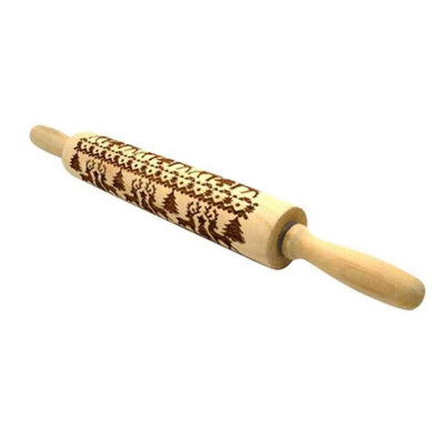 

Rolling Pins with Christmas Deer Pattern for Baking Cookies In Kitchen Tool