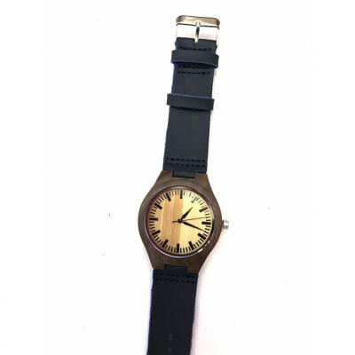 

Fashion Simple And Exaggerated Personality Popular Leather Bamboo And Wood Watch