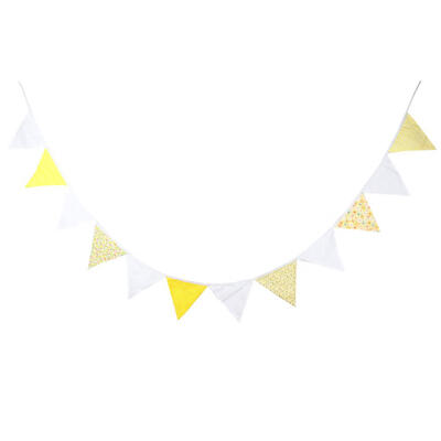

12 Flags Cotton Pennant Bunting Banner Kids Birthday Party Wedding Decor