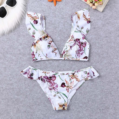

Roseonmyhand Women Floral Print Bikini Set Swimming Two Piece Swimsuits Swimwear Beach Suit