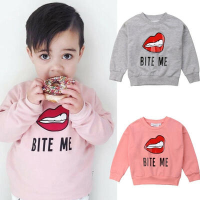 

Toddler Baby Girl Boy Girl Tops Blouse Hoodie Sweatshirt Cute Lip Warm Clothes