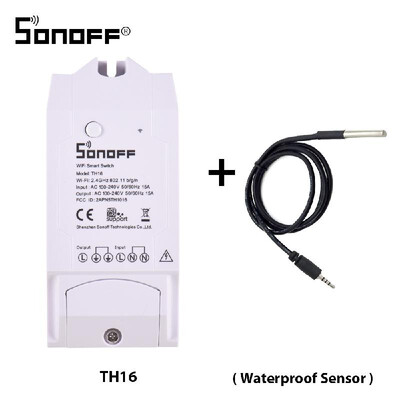 

SONOFF TH16 WiFi Wireless Smart Switch Monitoring Temperature Humidity Wireless Home Automation Kit Works With Amazon Alexa Google