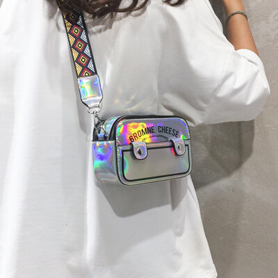 

Net red mini bag handbag 2019 new fashion shoulder bag wild ins bag shoulder trend laser Messenger bag