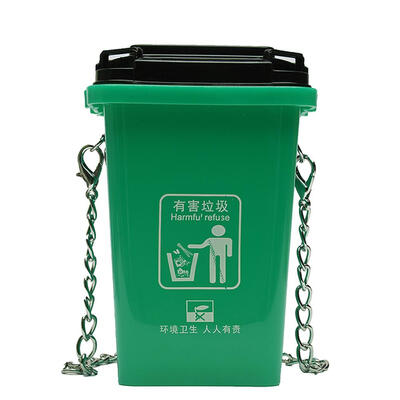 

PVC Women Mini Shoulder Crossbody Bag Fashion Trash Can Chain Messenger Bag