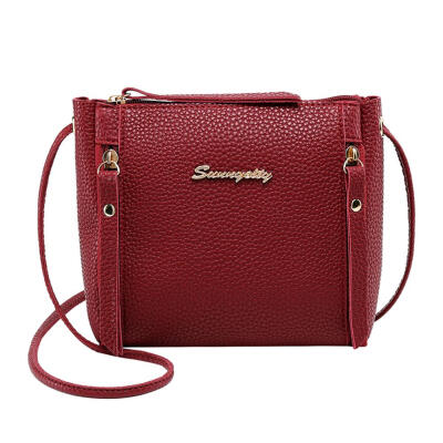 

Litchi Pattern Solid Color Women Shoulder Handbags Leather Crossbody Bags