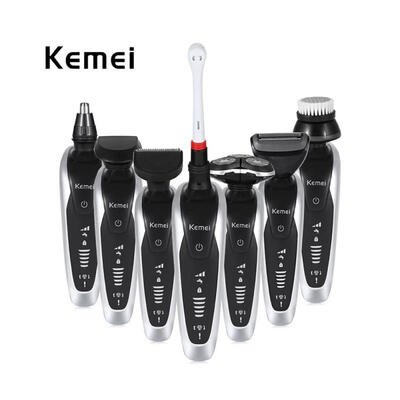 

Kemei 7 In 1 Electric Shavers Rechargeable Shaving Machine Rotary Triple Blade Floating Heads Body Trimmers