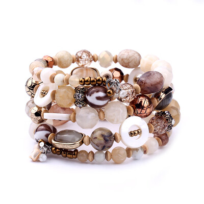 

Multi-Layer Shell Resin Bracelet Wooden Beads Rice Beads CCB Beads