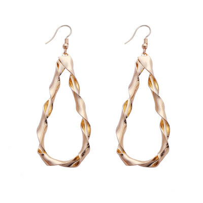 

European Simple Geometric Metal Round Earrings for Women Leaf Flower Earrings Pendientes Wedding Jewelry Ethnic Party Wholesale