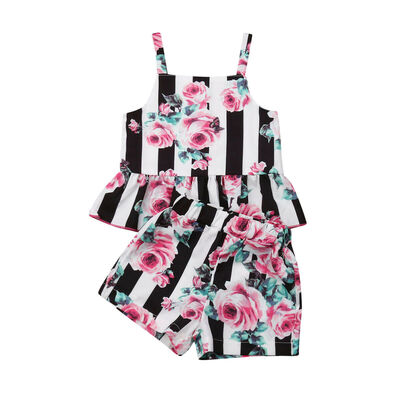 

Kids Toddler Baby Girl Summer Outfits Clothes Floral TopsShorts Pants 2PCS Set