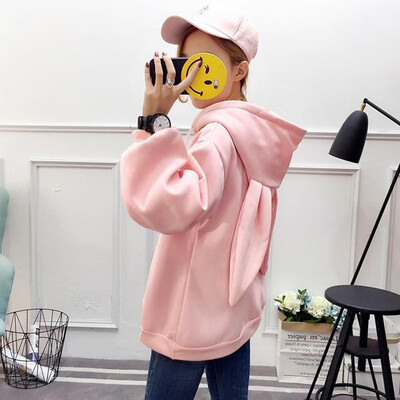 

New Fashion Women Hoodie Hoody Sweatshirts Drawstring Pockets Pullover Hooded Loose Tops BluePinkWhite
