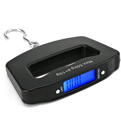 

50Kg10g Mini Electronic Scale Blue Backlit LED Display Stainless Steel Hanging Hook Kitchen Scale