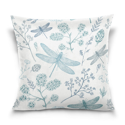 

ALAZA Throw Pillow Cover 16 X 16 inch Christmas Gift Cushion Cover with Dragonfly Printed Pillowcase