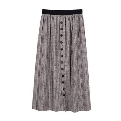

Autumn new vintage knitting skirt of tall waist joker in long skirts