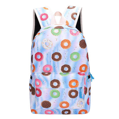 

Cute Women Men Food Print Canvas Backpacks Teen Travel Shoulder Schoolbags