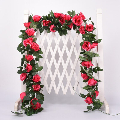 

FUNNYBUNNY Fake rose rattan flower plant artificial flower family hotel office wedding party garden craft art decoration 6colors
