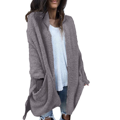 

Toponeto Womens Ladies Warm Artificial Pocket Wool Coat Jacket Lapel Winter Outerwear