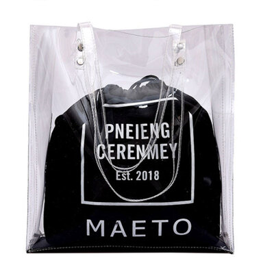 

Handbag Fashion Women Casual Girls High Shoulder Bags Hot Shoulder Bag Jelly Color Korean Letter Printing Large Capacity Tote